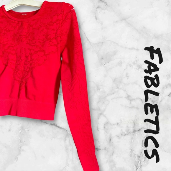 Fabletics Women's Flora Seamless Red Long-Sleeve Top - Picture 6 of 10